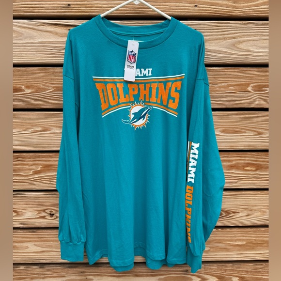 NWT NFL Team Apparel Miami Dolphins Long Sleeve Shirt - Picture 1 of 6